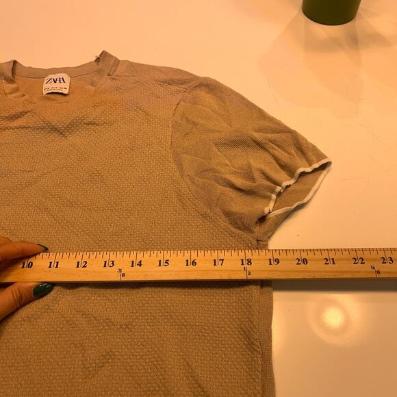 Zara Short Sleeves Round Neck T-shirt Top Size M - Picture 3 of 5